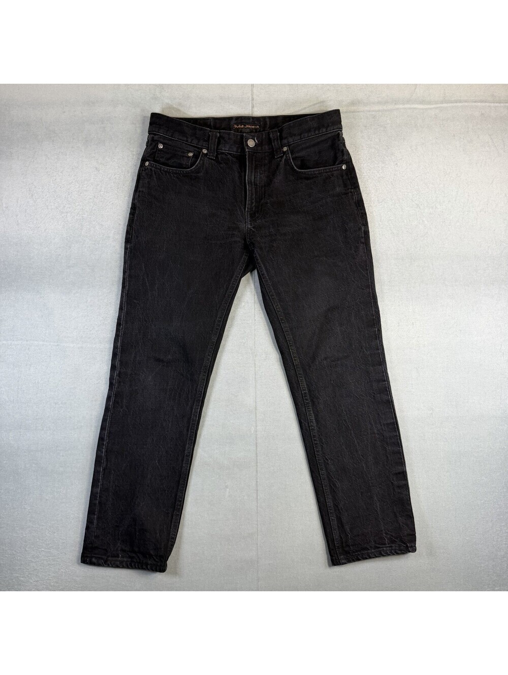 Nudie Jeans Gritty Jackson Mens 31x26 Black Dark Wash Ankle Crop Denim - Hemmed